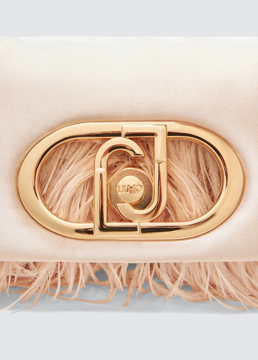 lapuffy mini bag with feathered detailing