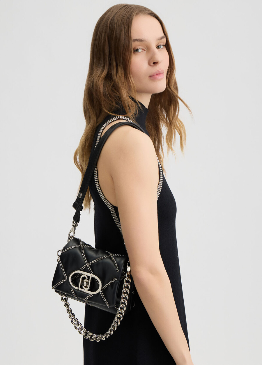 small lapuffy bag with chain detailing