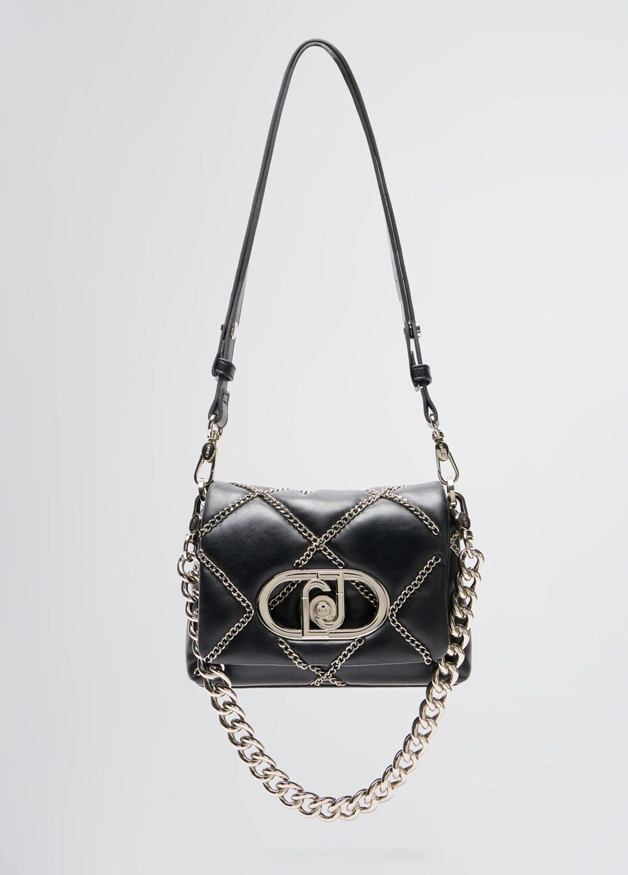 small lapuffy bag with chain detailing