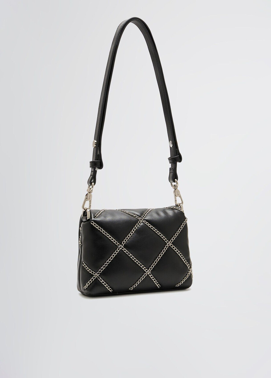 small lapuffy bag with chain detailing