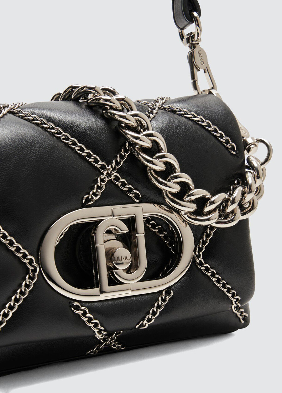 small lapuffy bag with chain detailing