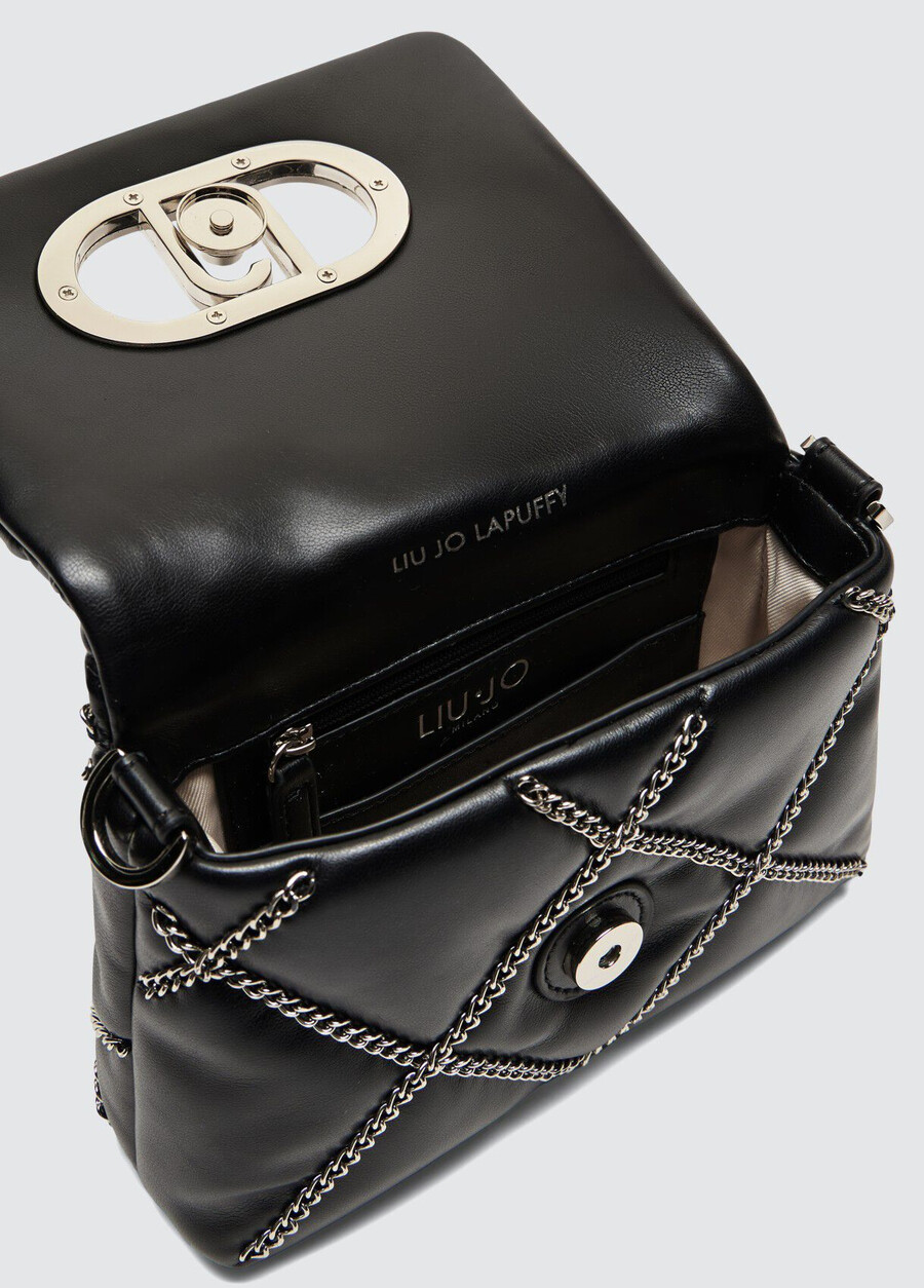 small lapuffy bag with chain detailing