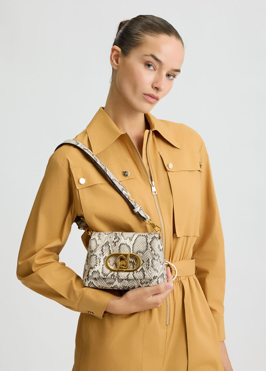 small snakeskin lapuffy bag