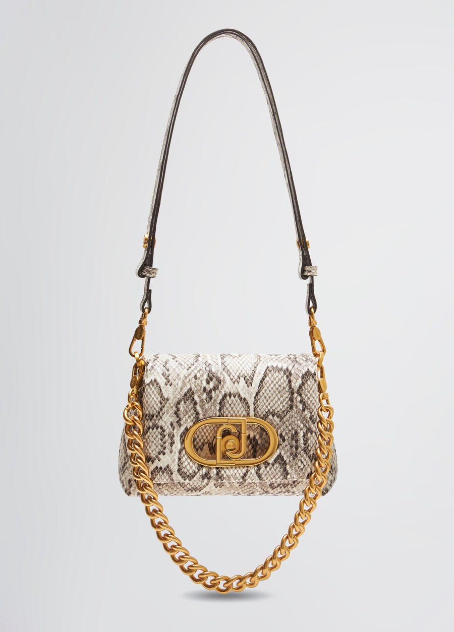 small snakeskin lapuffy bag