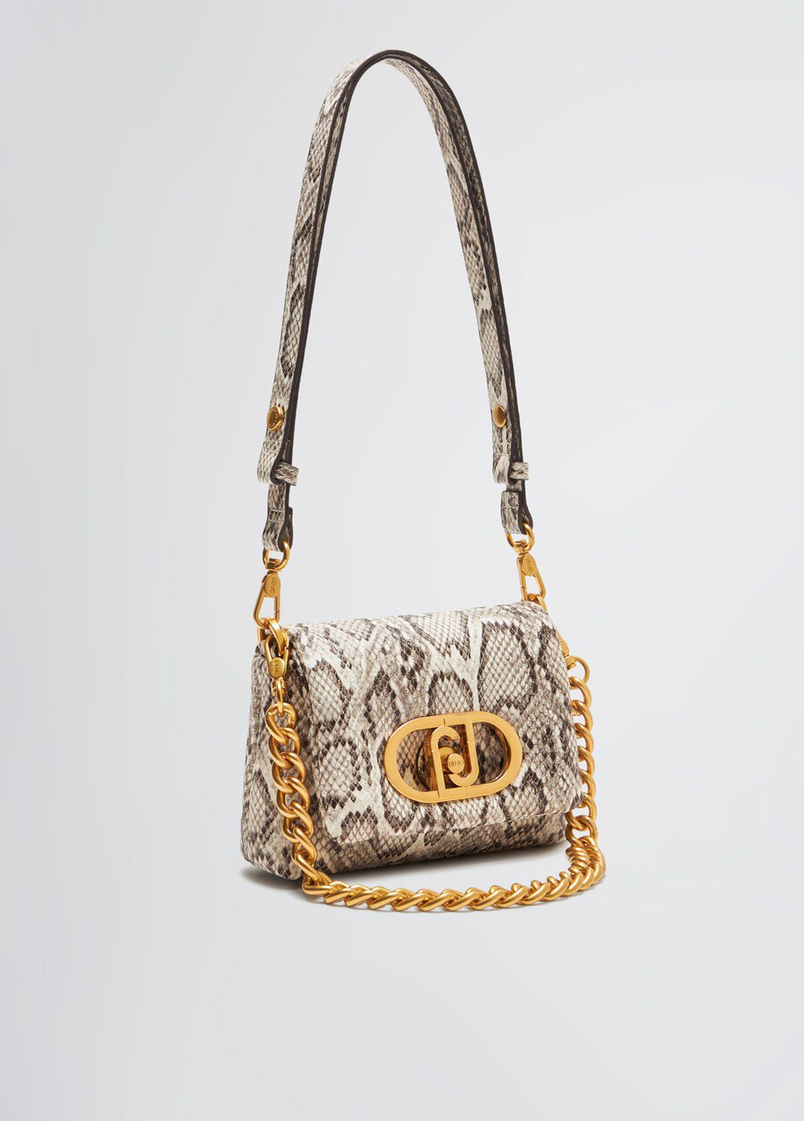small snakeskin lapuffy bag