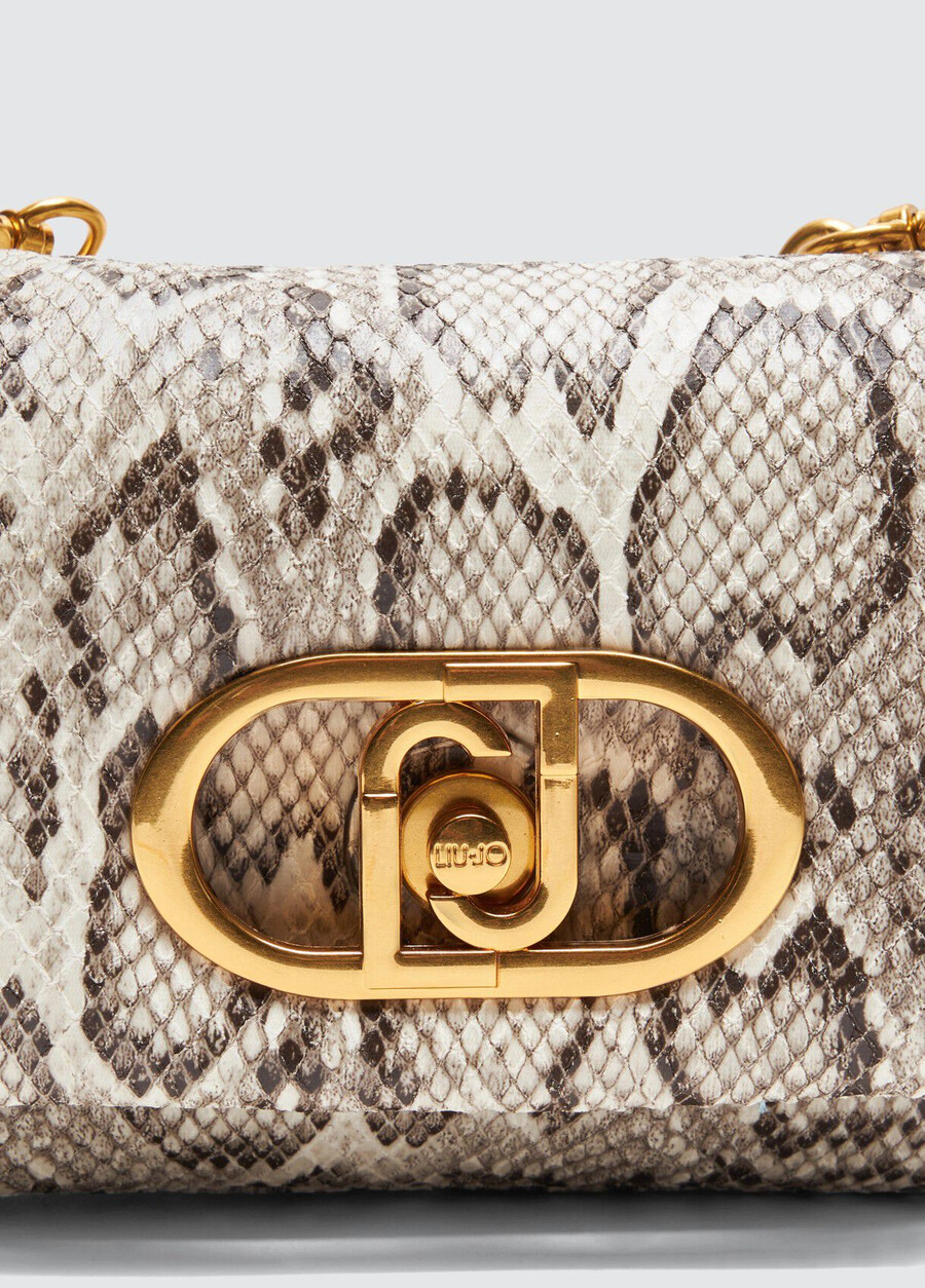 small snakeskin lapuffy bag