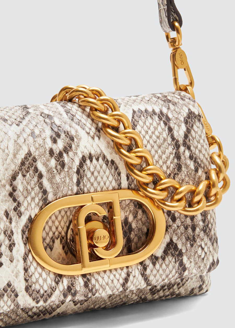 small snakeskin lapuffy bag