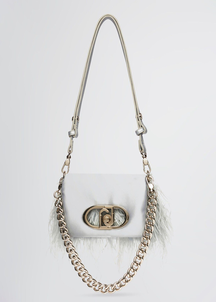 small lapuffy bag with feathered detailing