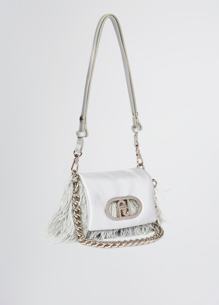 small lapuffy bag with feathered detailing