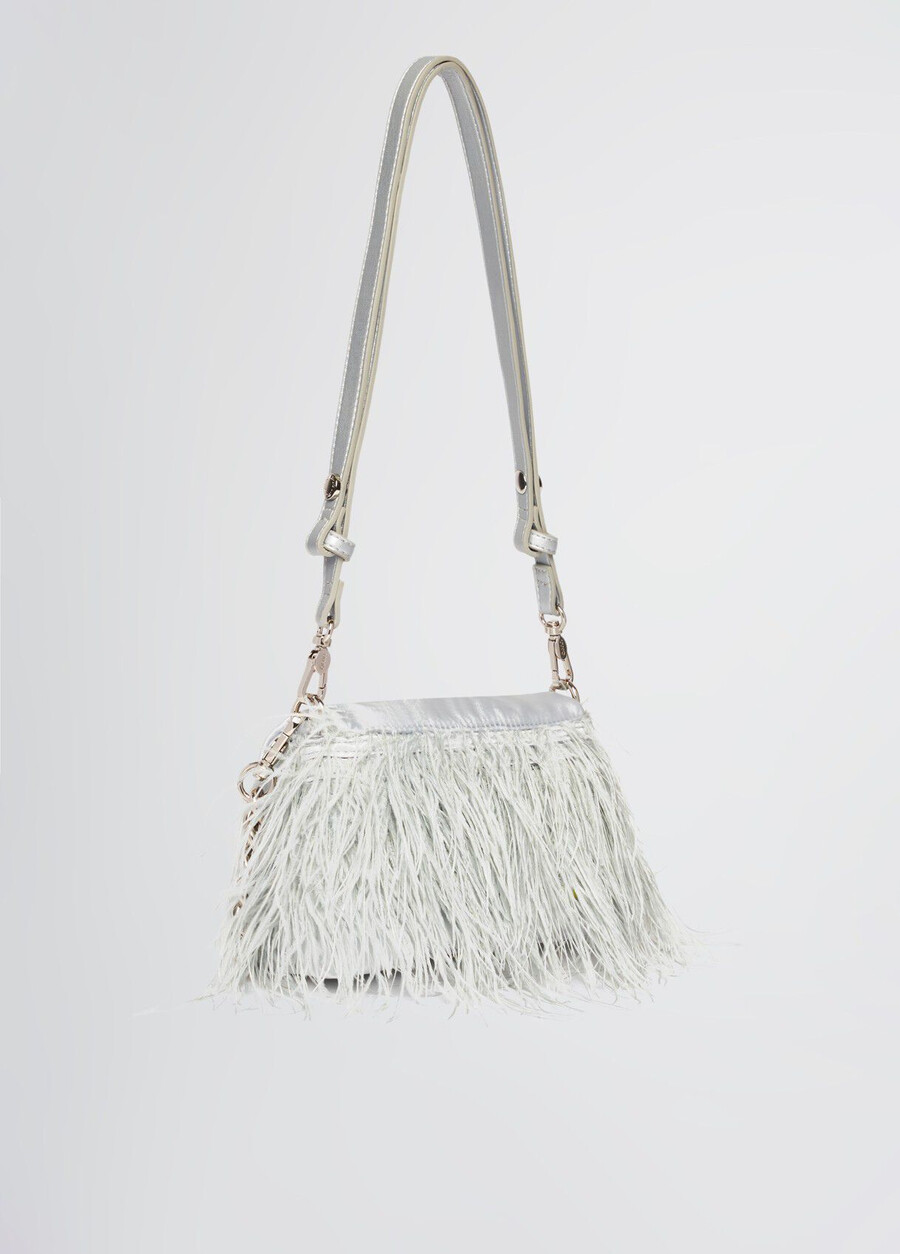 small lapuffy bag with feathered detailing