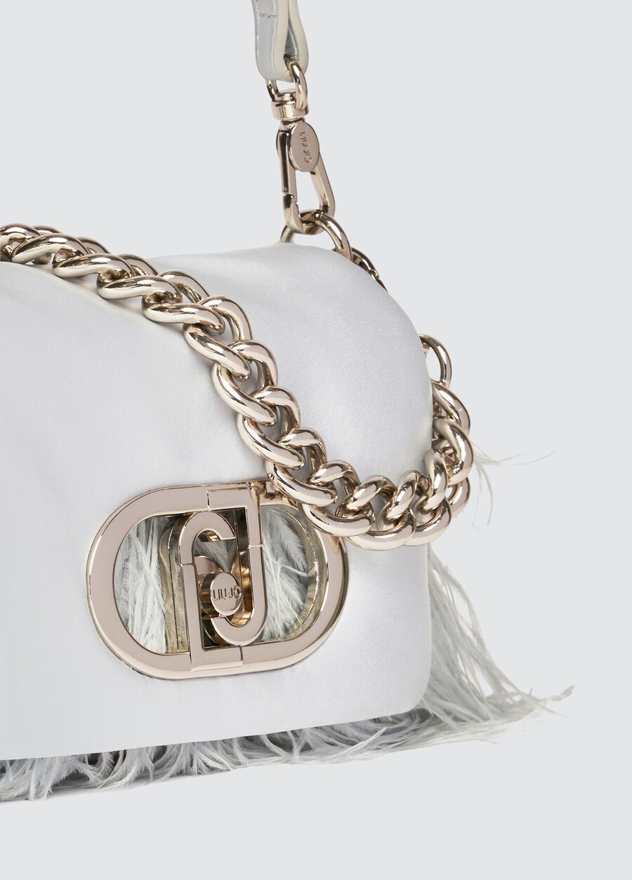 small lapuffy bag with feathered detailing