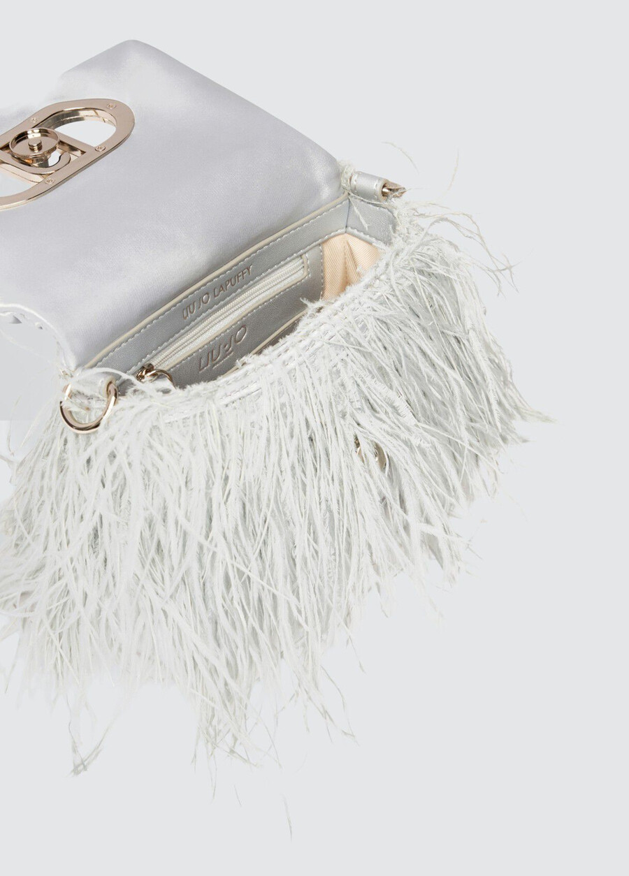 small lapuffy bag with feathered detailing