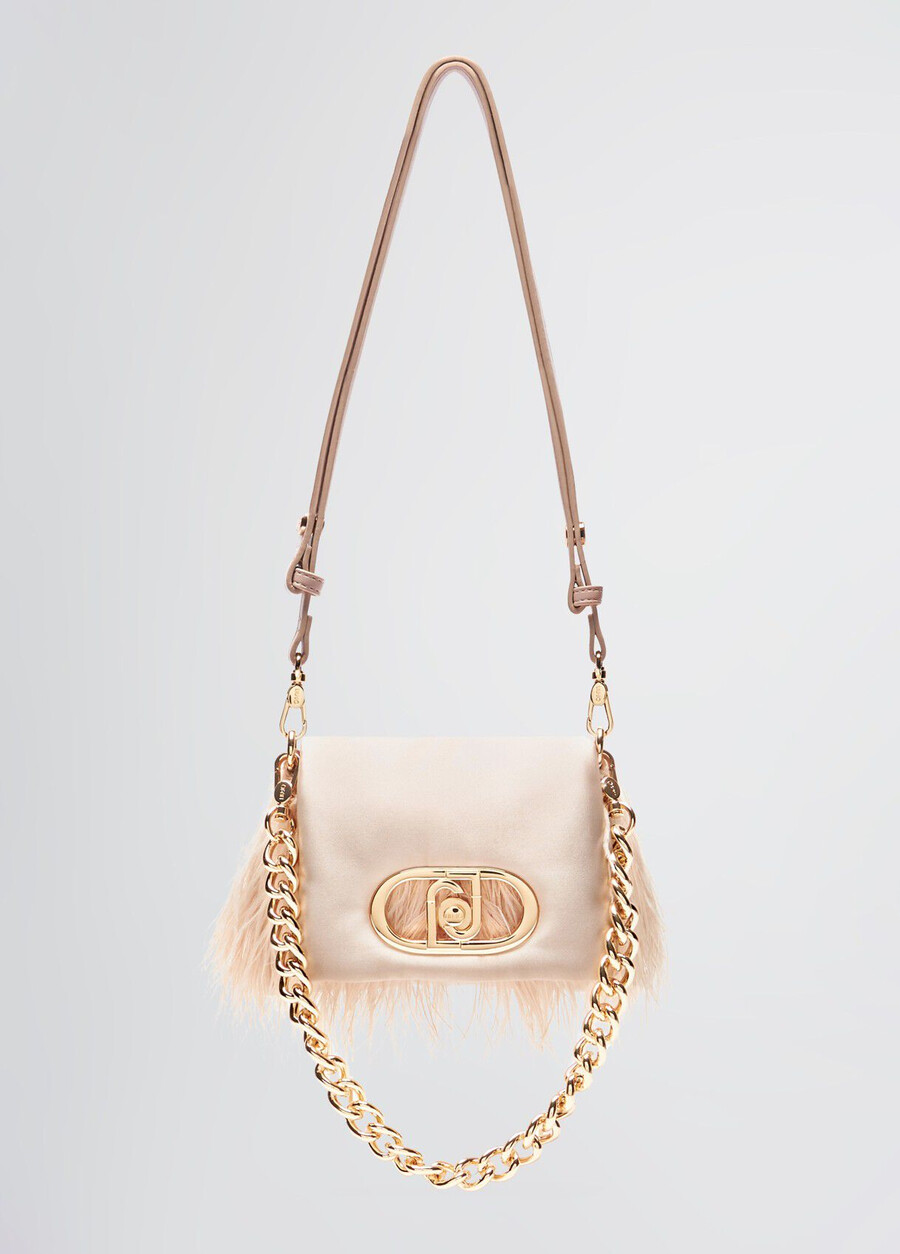 small lapuffy bag with feathered detailing