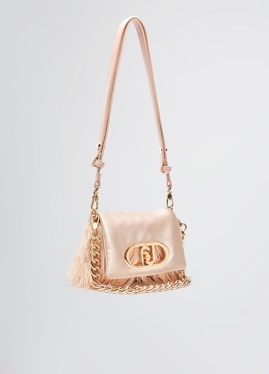 small lapuffy bag with feathered detailing