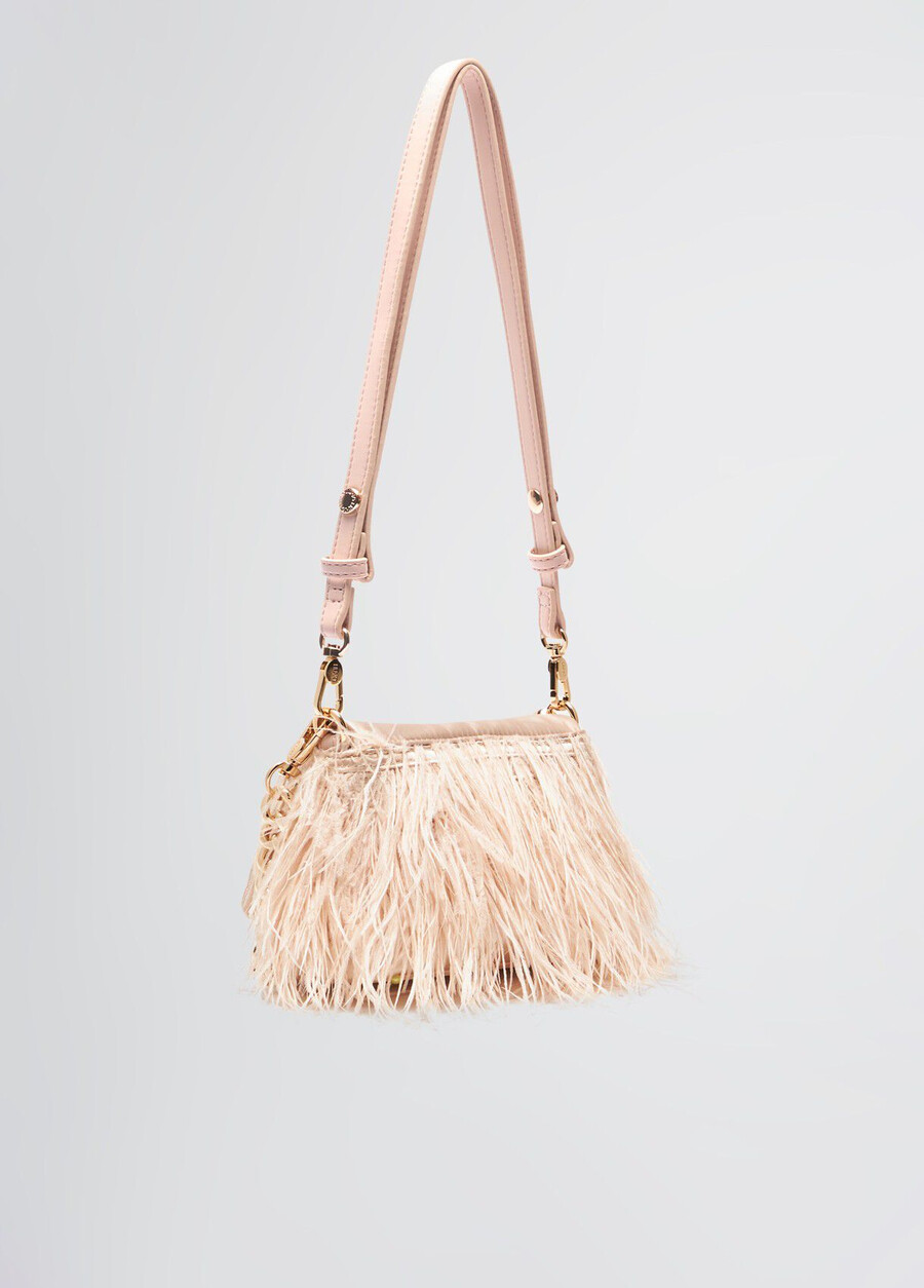 small lapuffy bag with feathered detailing