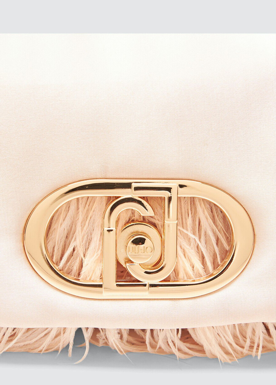 small lapuffy bag with feathered detailing