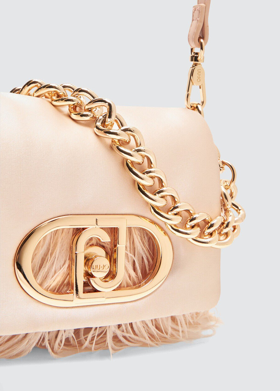 small lapuffy bag with feathered detailing