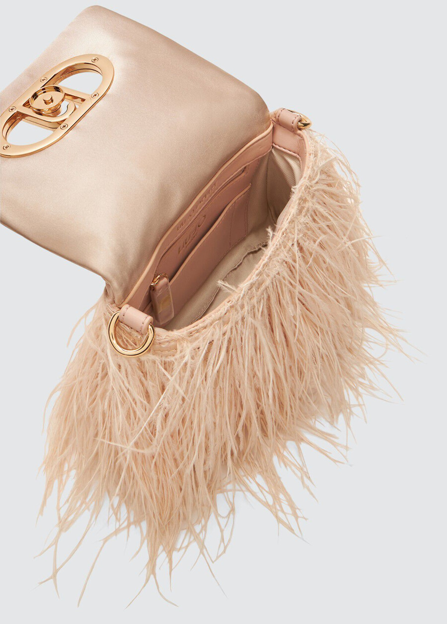 small lapuffy bag with feathered detailing