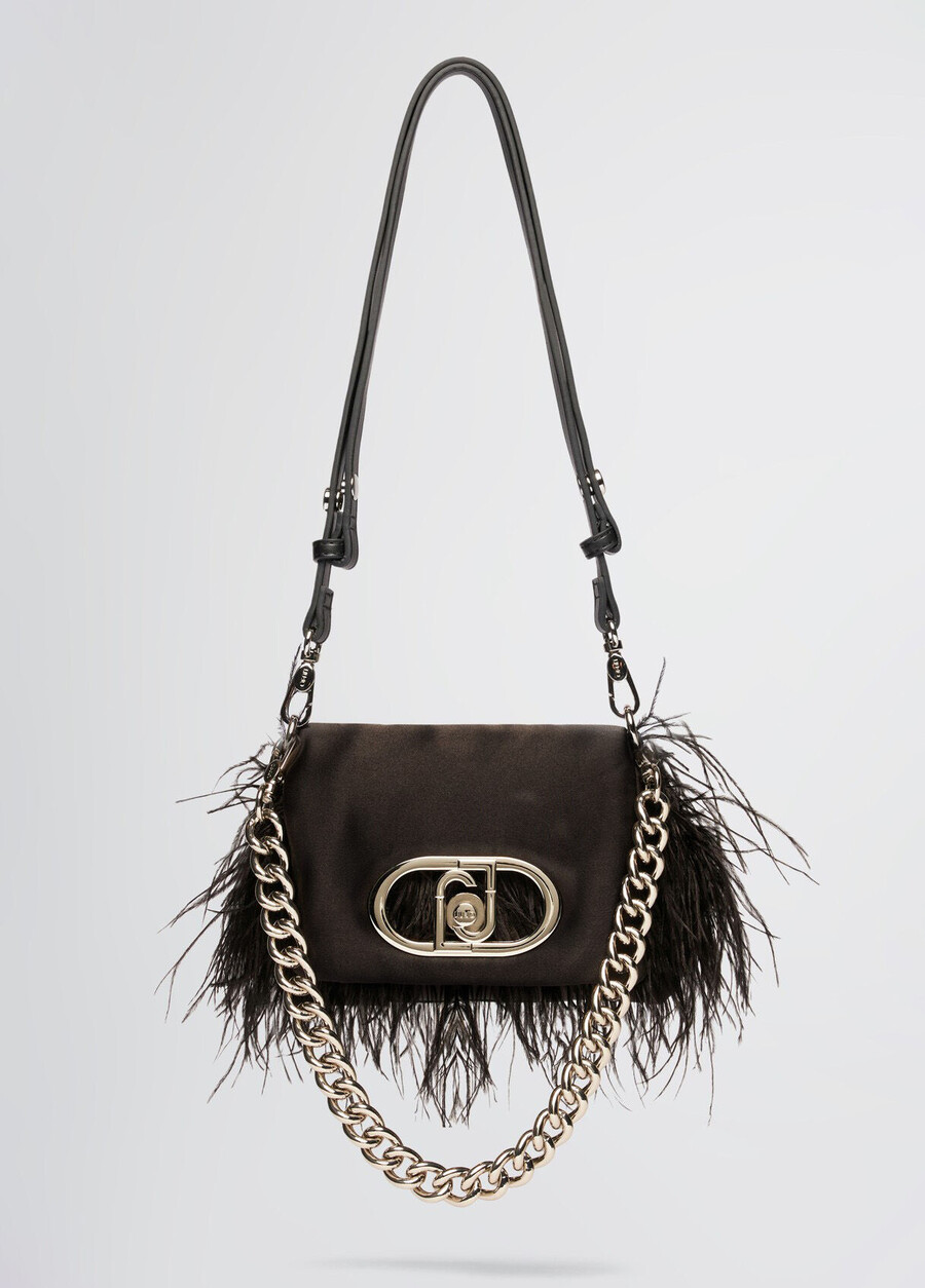 small lapuffy bag with feathered detailing