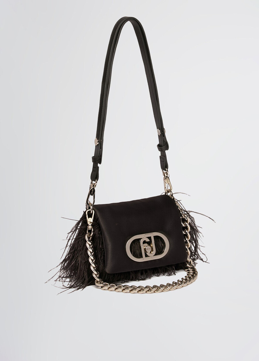 small lapuffy bag with feathered detailing
