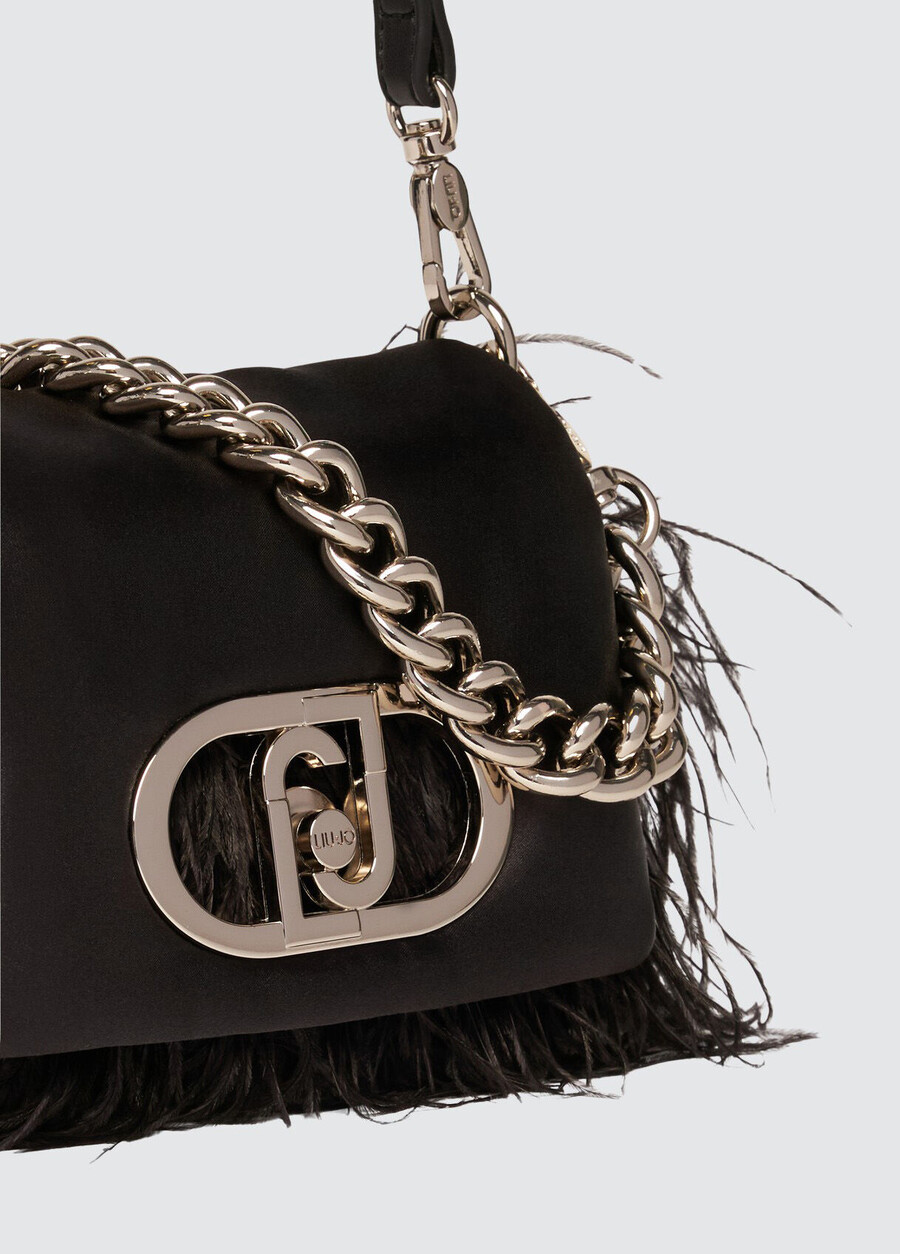 small lapuffy bag with feathered detailing