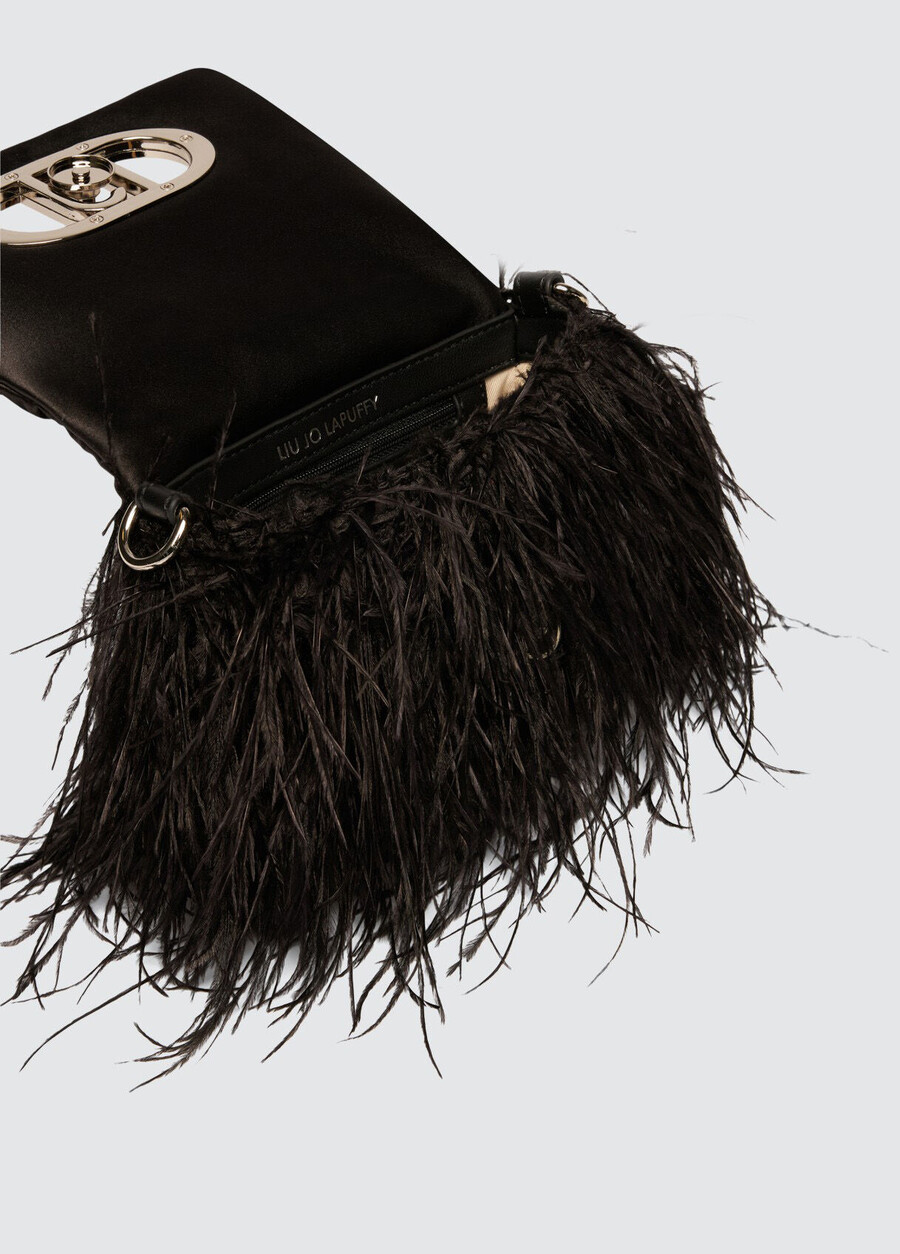 small lapuffy bag with feathered detailing