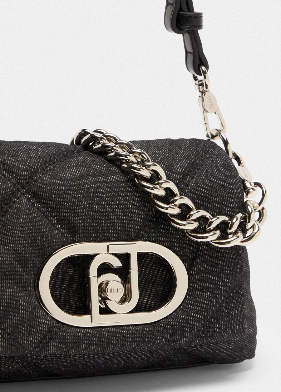 small quilted denim lapuffy bag