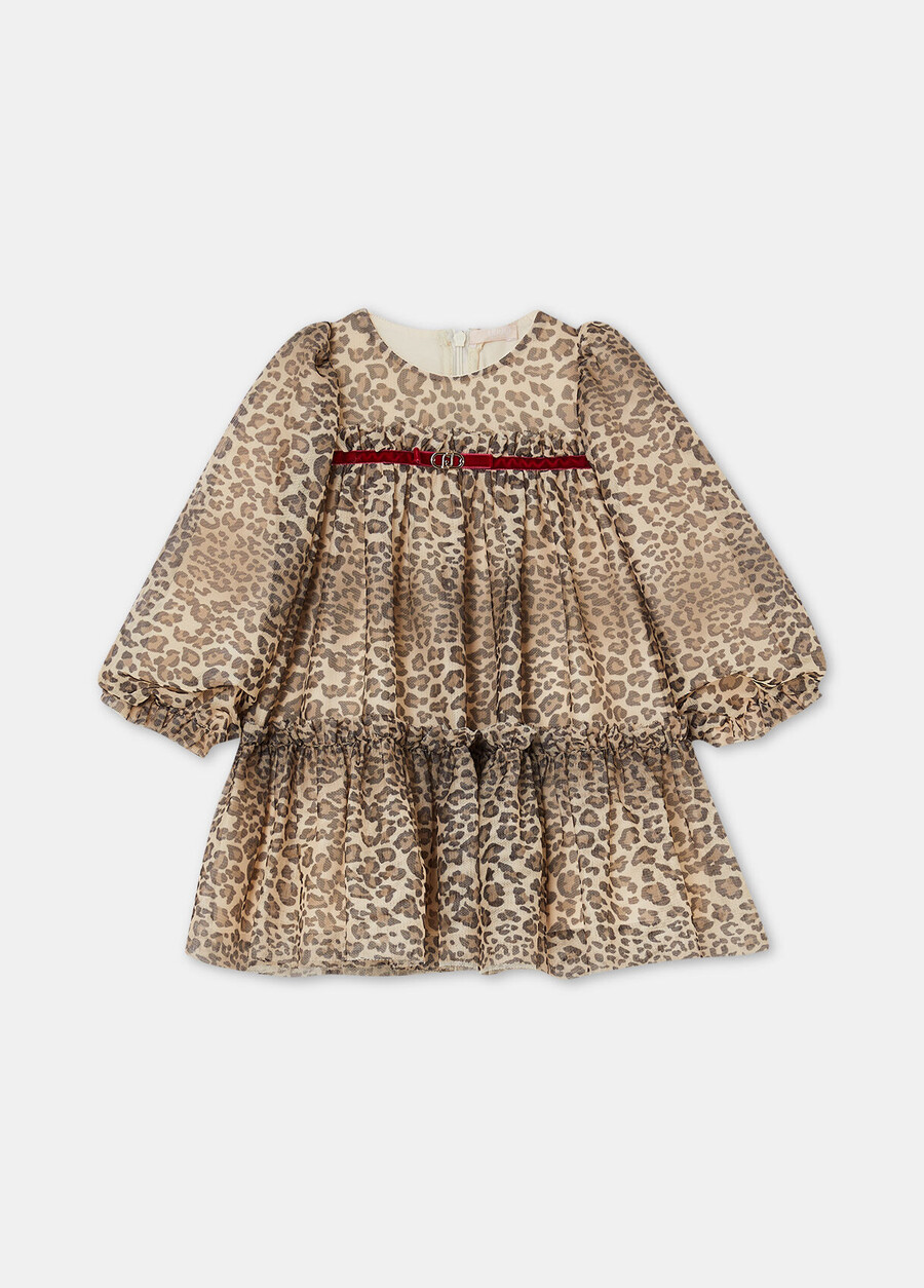 animal-print tulle dress