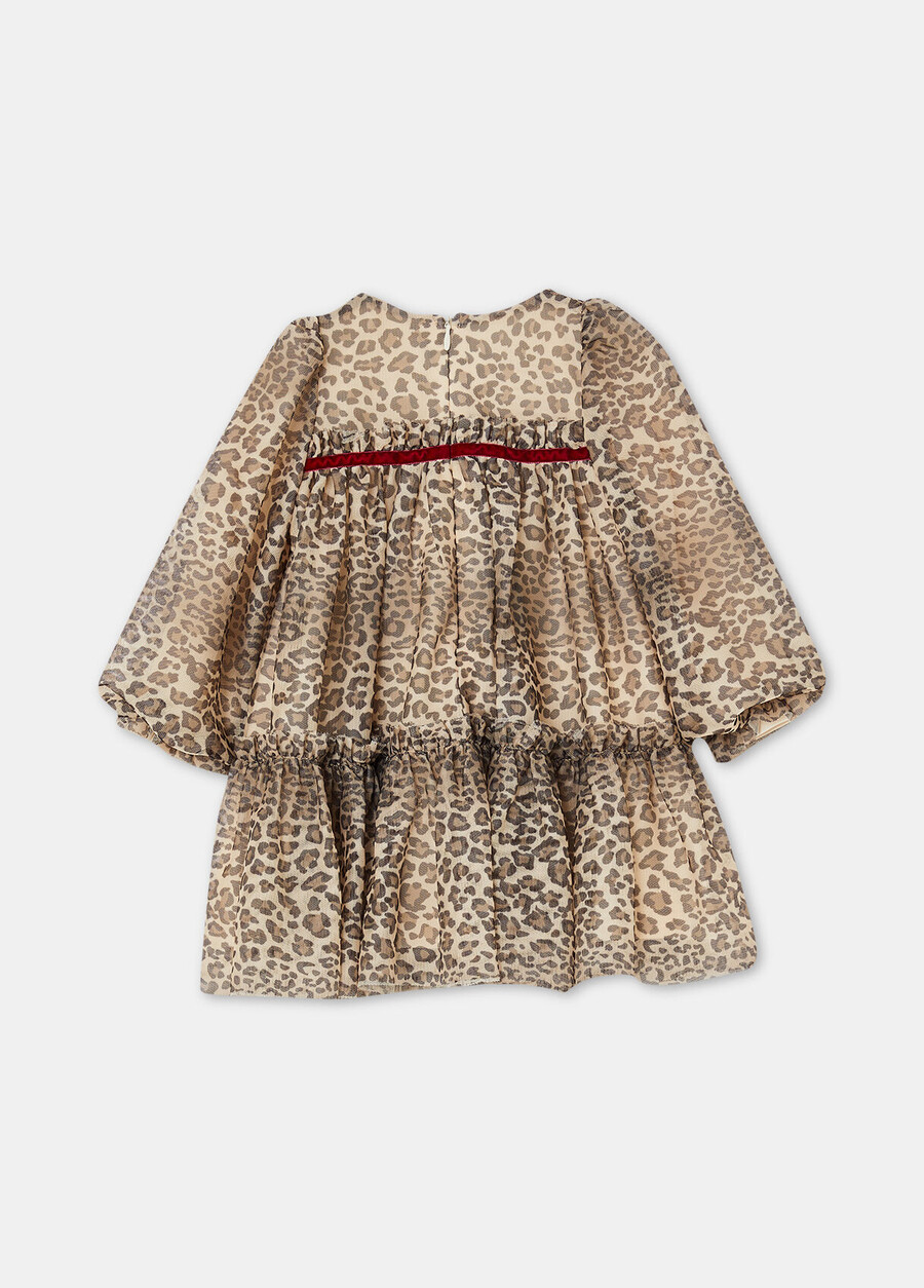 animal-print tulle dress