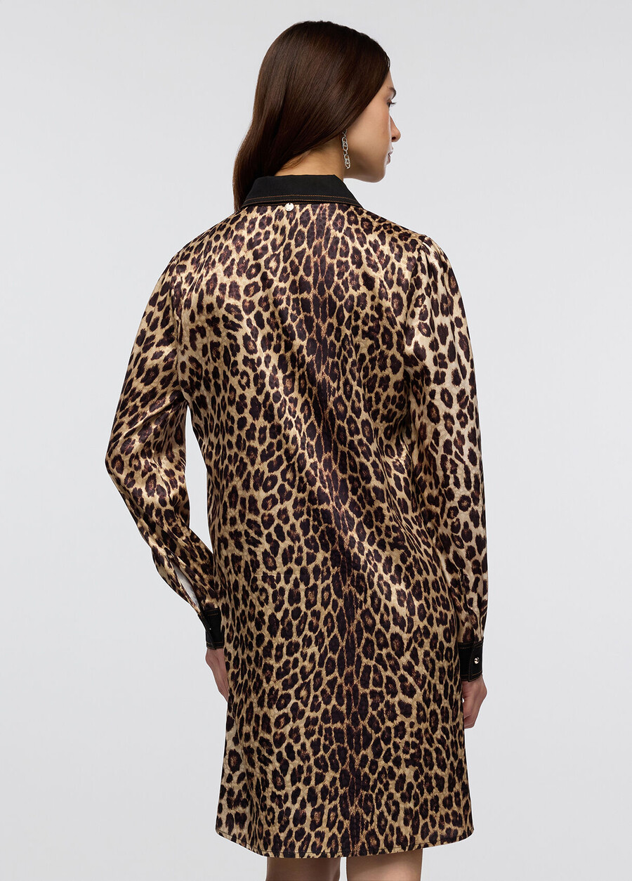 short animal-print dress with cut-out