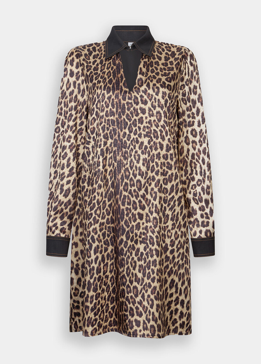 short animal-print dress with cut-out
