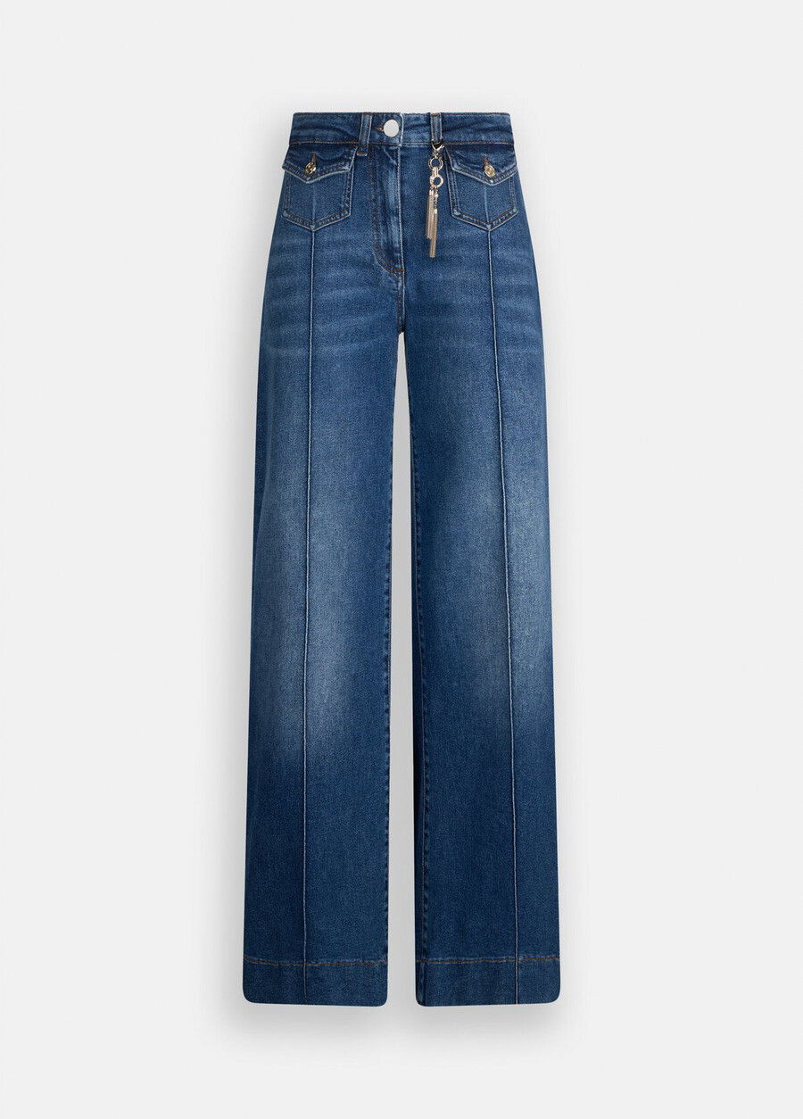 flare jeans with jewelled charm