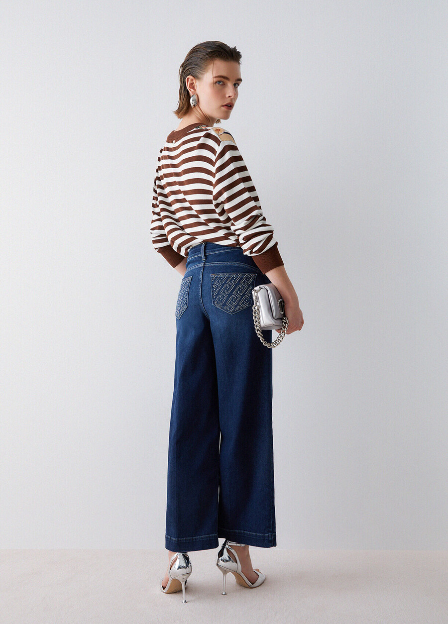flared jeans with rhinestones