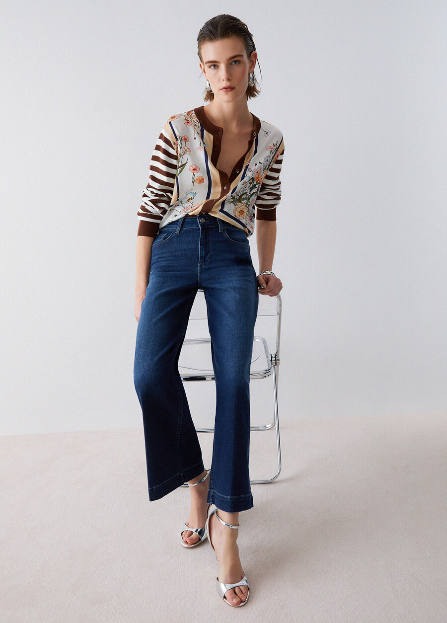 flared jeans with rhinestones