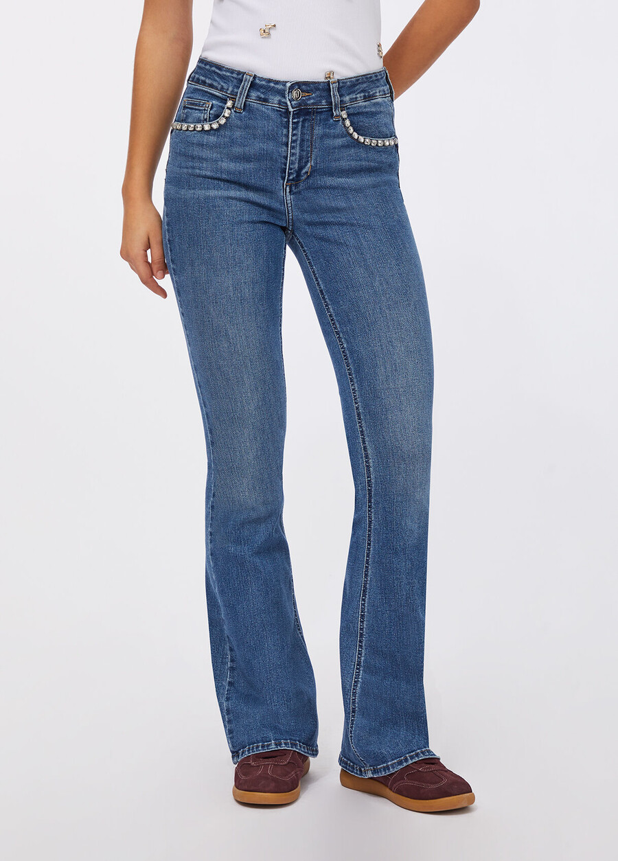 high-rise flared jeans