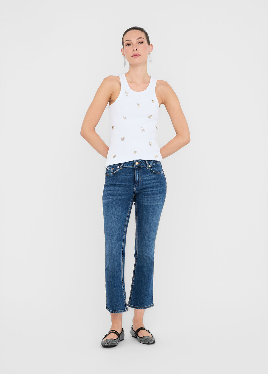 cropped flared jeans