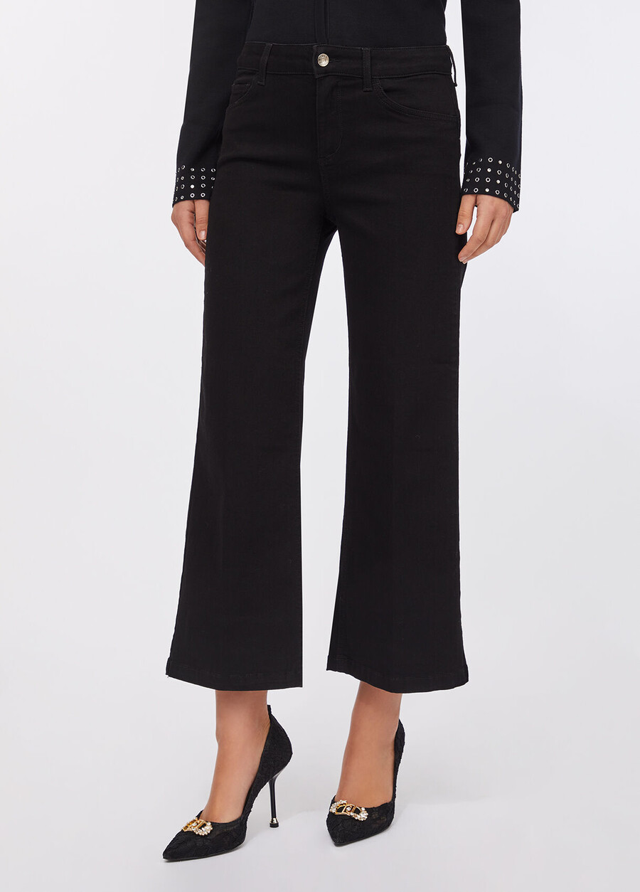 liu jo better cropped flared jeans