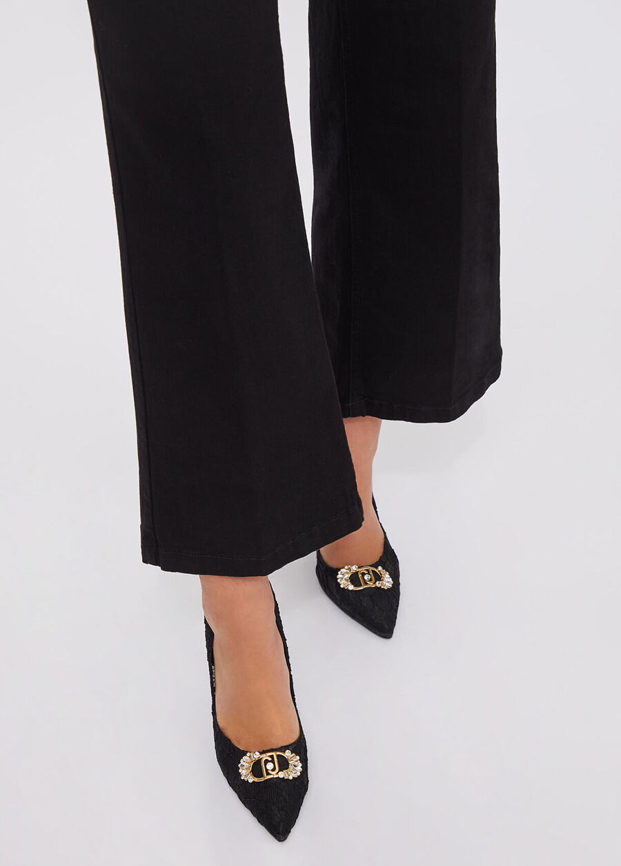liu jo better cropped flared jeans