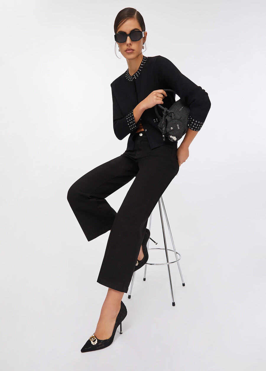 liu jo better cropped flared jeans