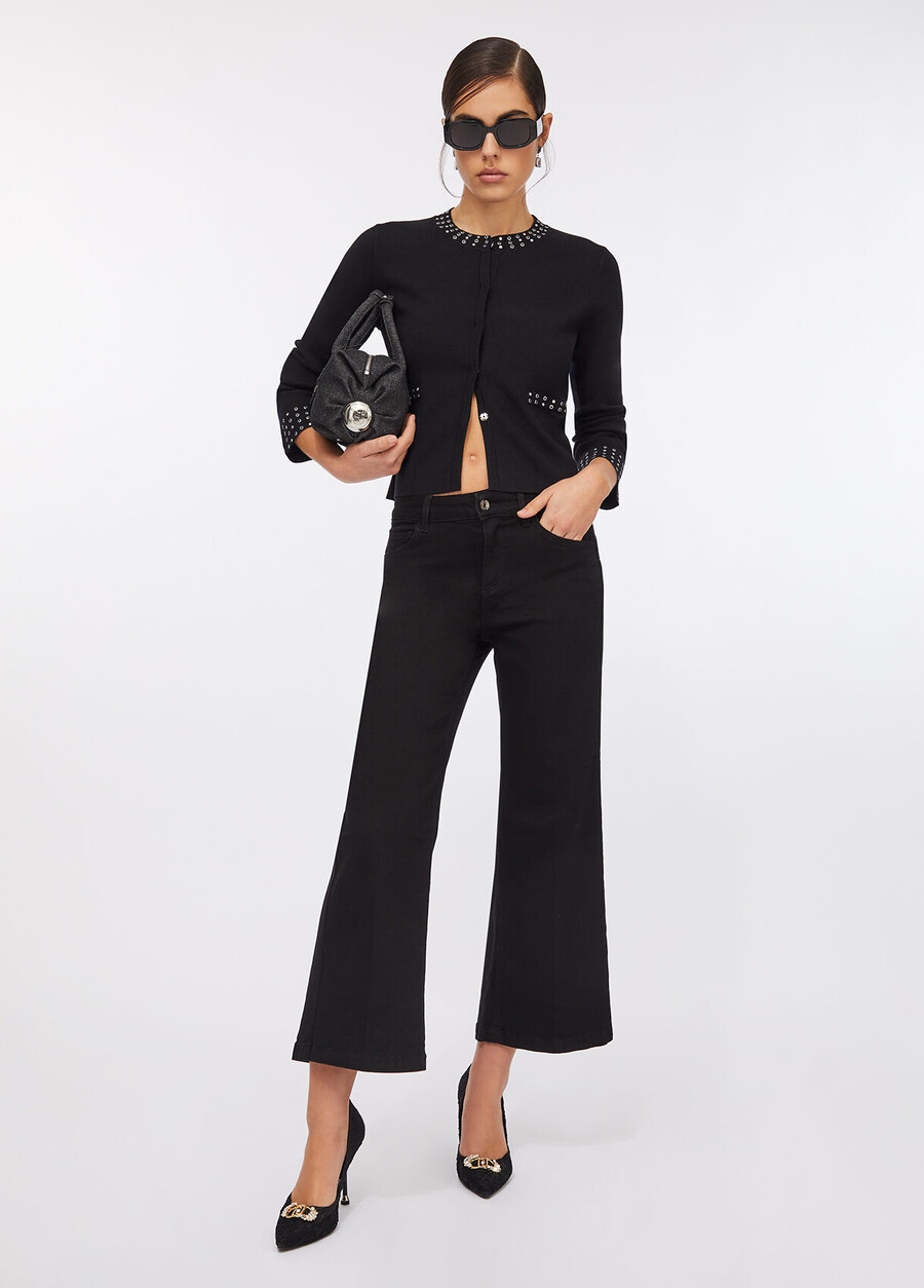 liu jo better cropped flared jeans