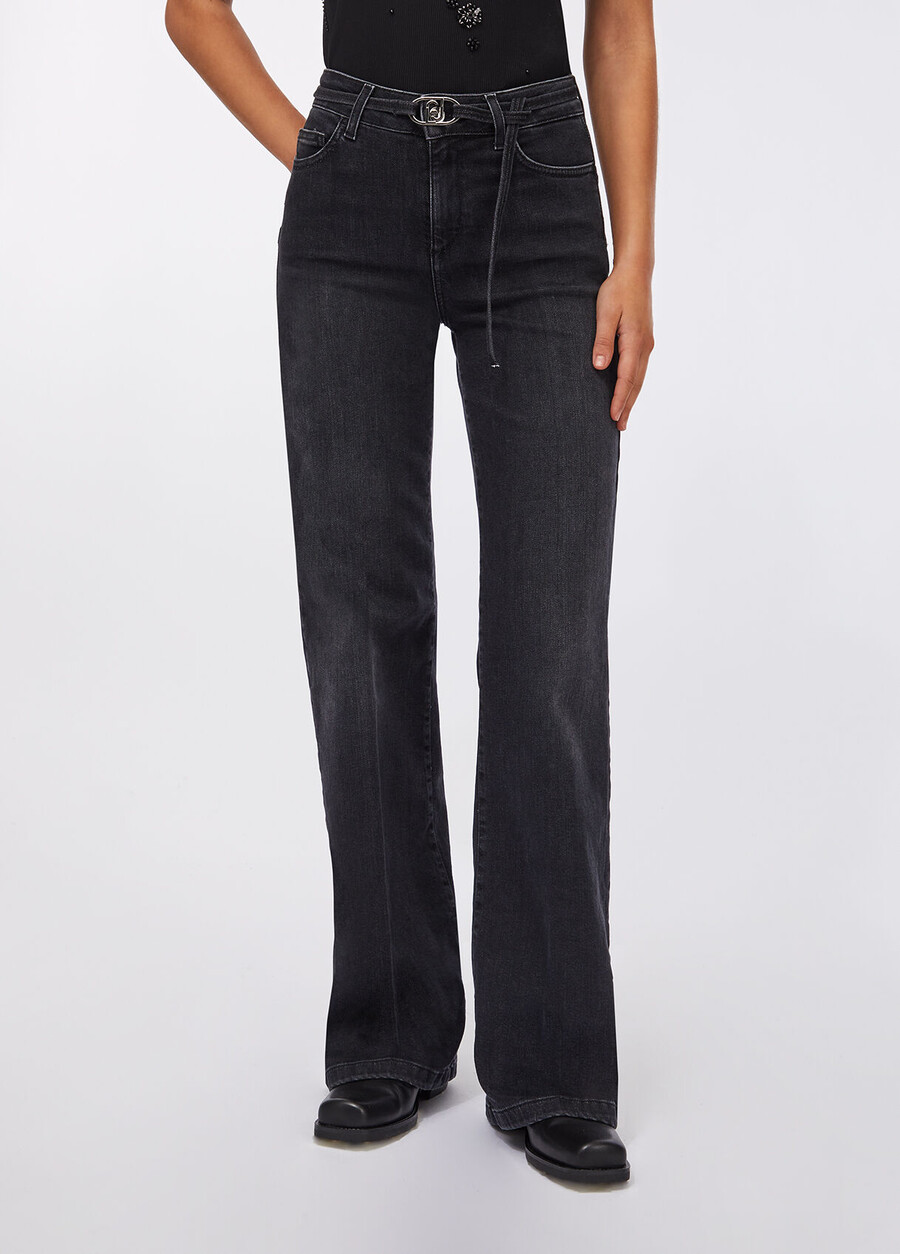 flared jeans with belt