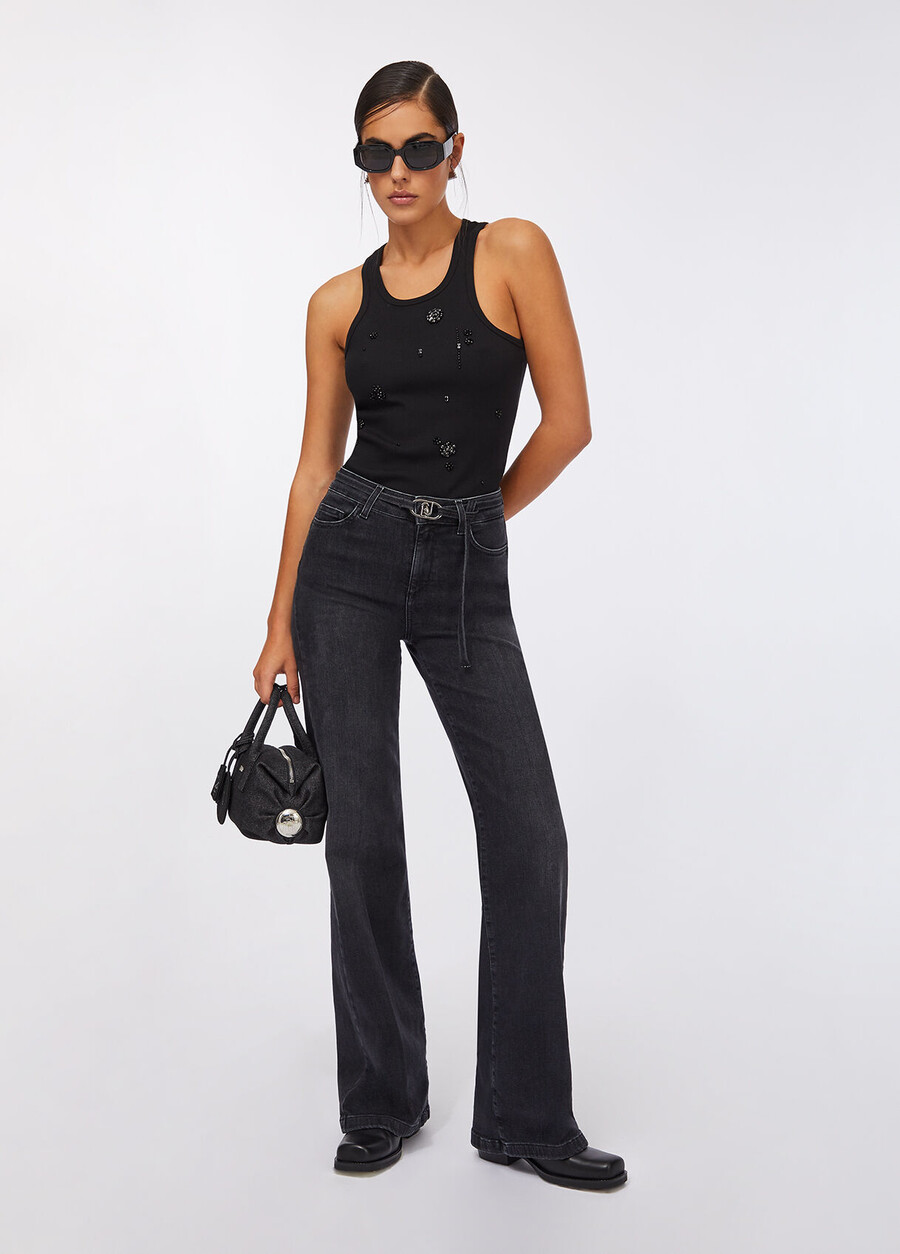 flared jeans with belt
