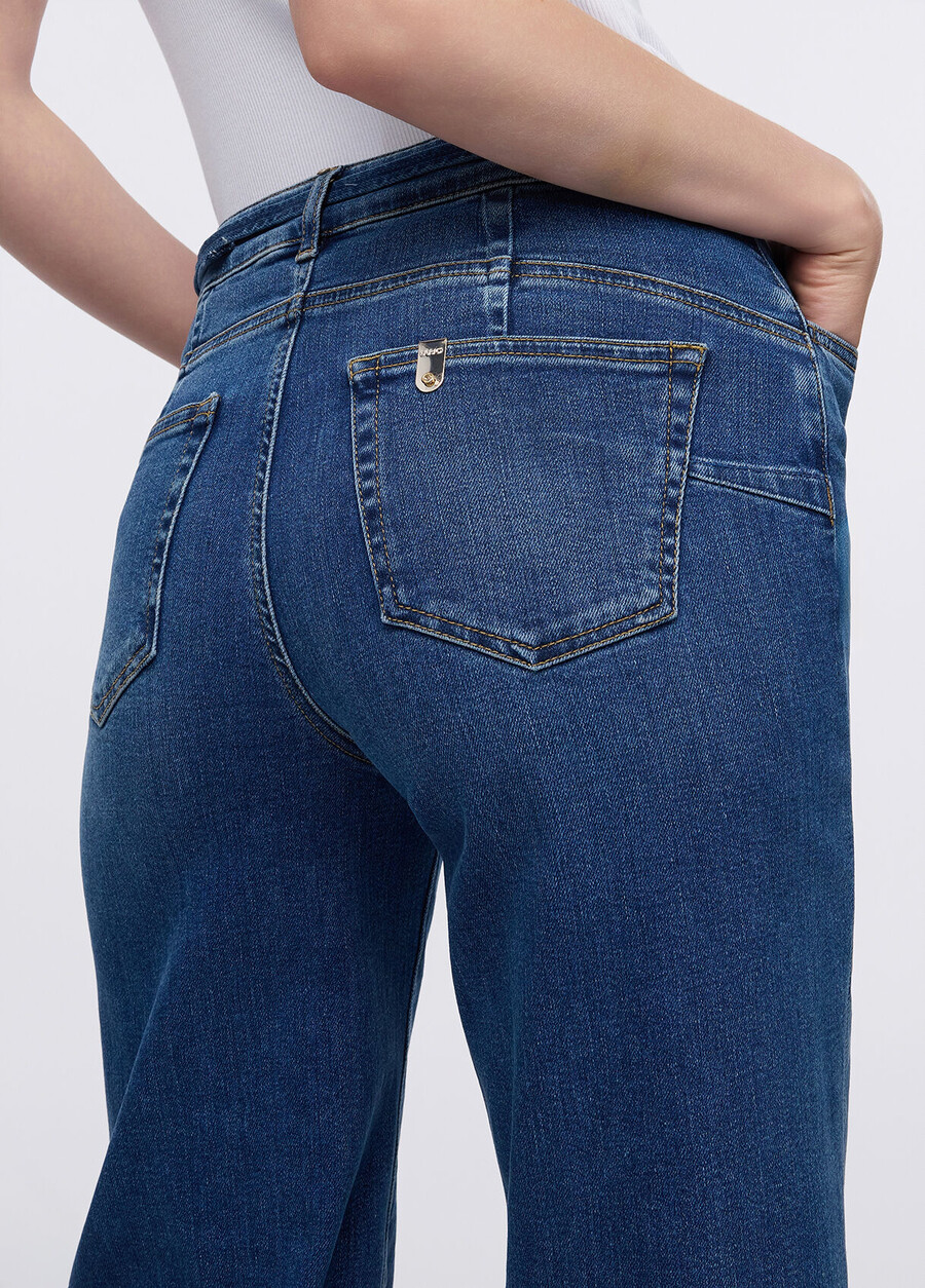 cropped flared jeans with belt