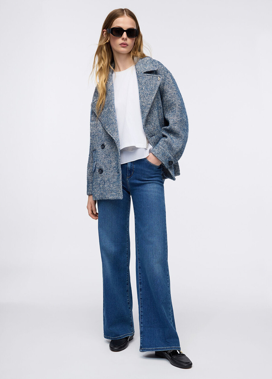 cropped flared jeans with belt