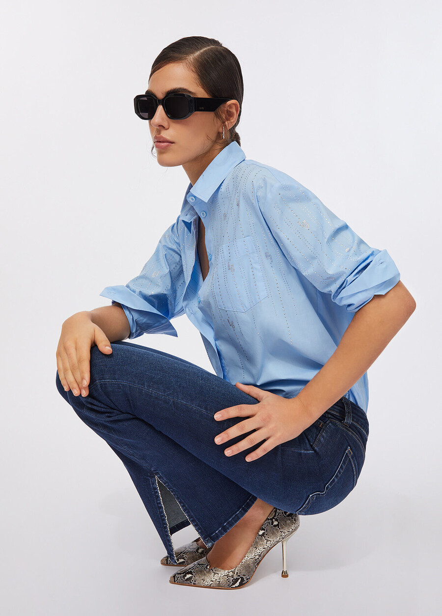 high-rise flared jeans