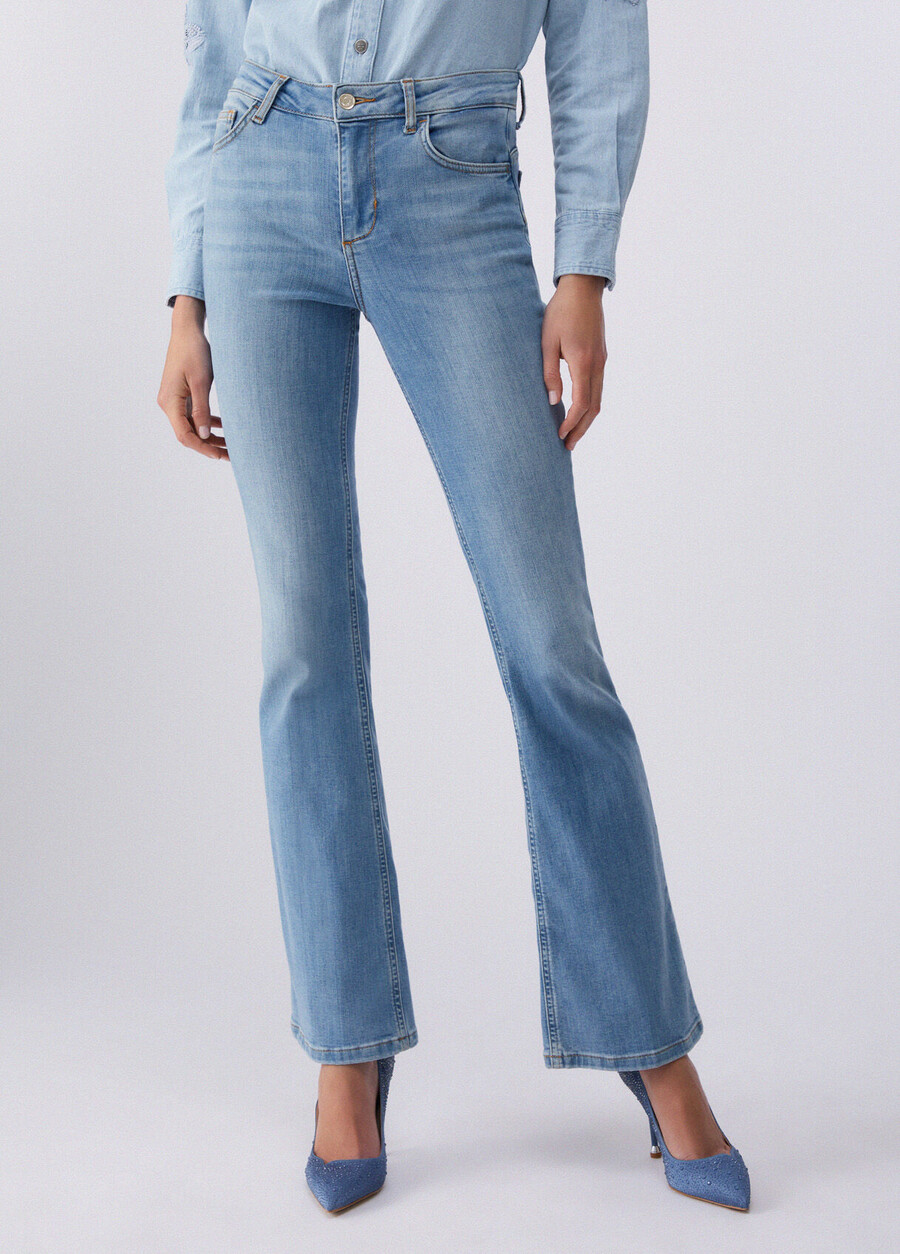 high-rise flared jeans