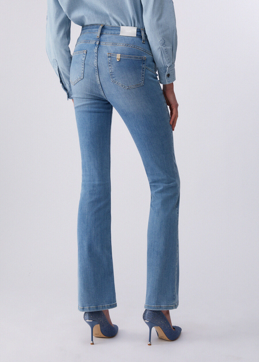 high-rise flared jeans