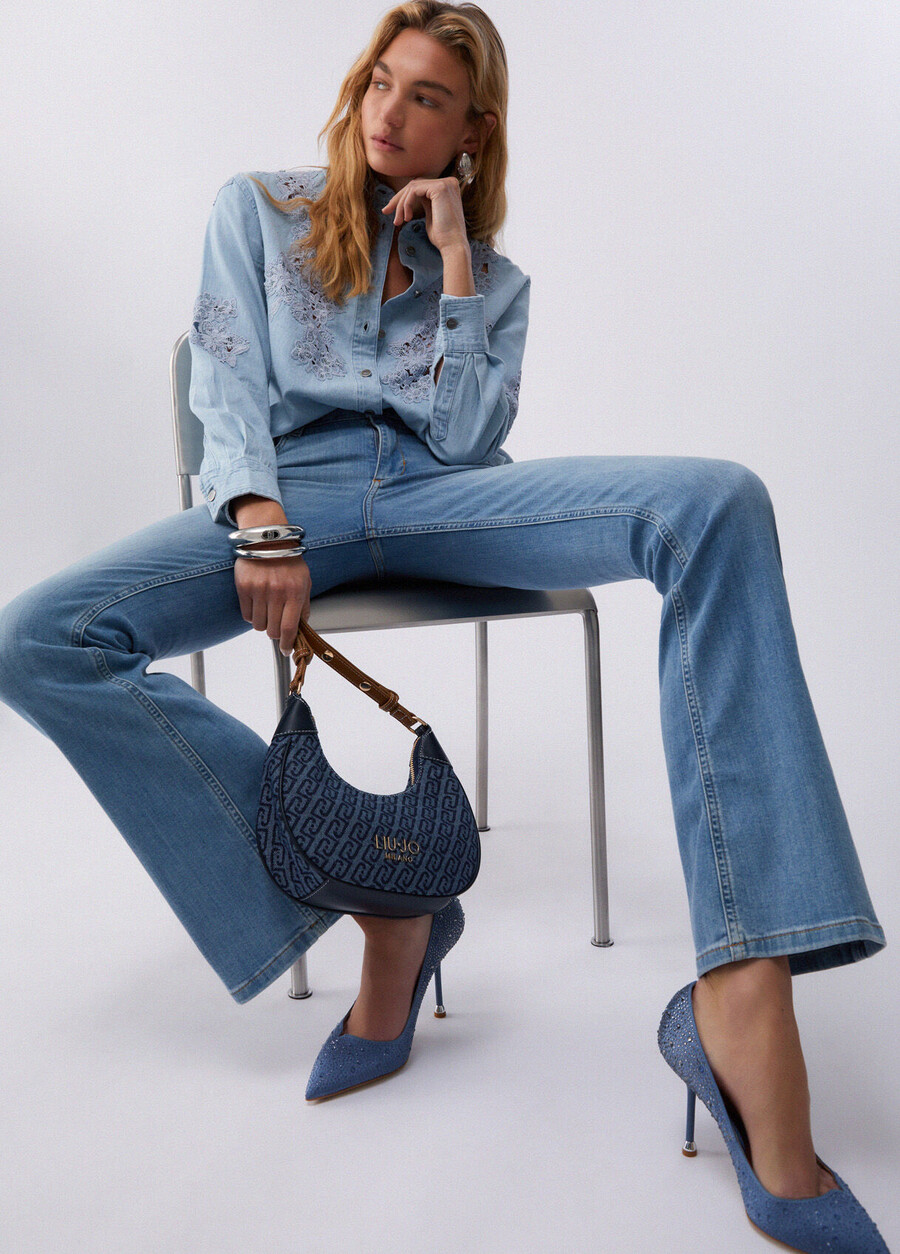 high-rise flared jeans