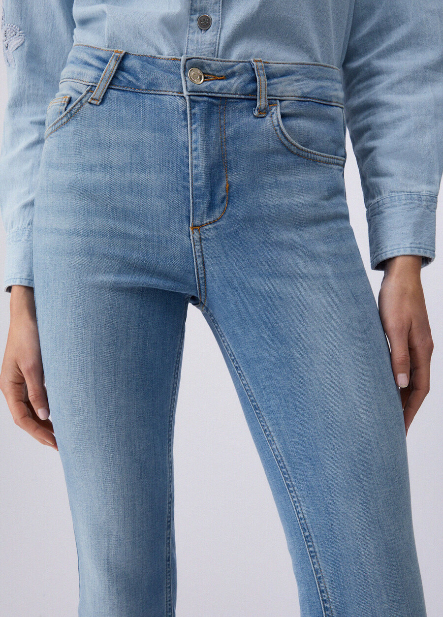 high-rise flared jeans