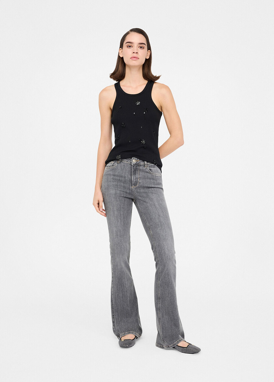 high-rise flared jeans